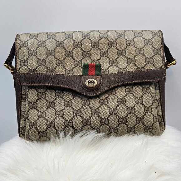 Gucci Web Sherry Line PVC Shoulder Bag - Picture 1 of 17